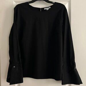 Women's Pure Navy Long Sleeve Pullover Shirt, Size Large